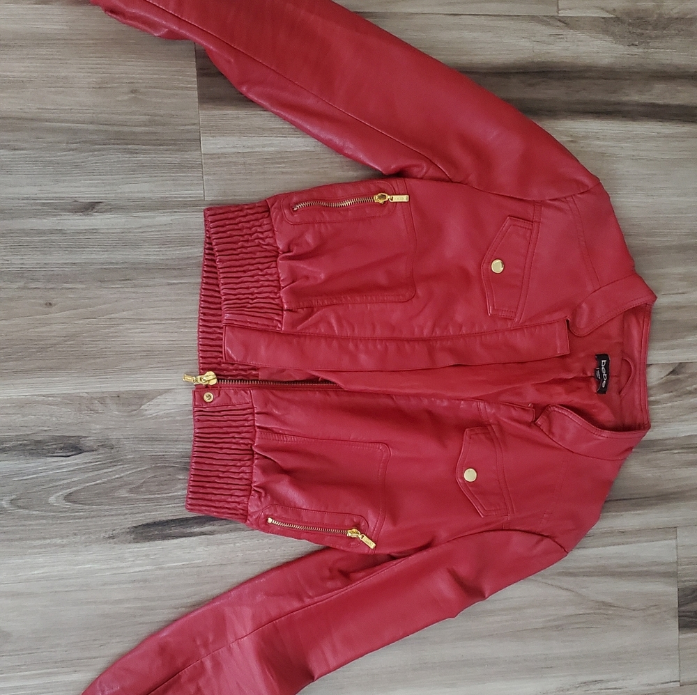 Cropped Bebe faux leather jacket